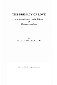Imagen de portada: The Primacy of Love 9781606083697