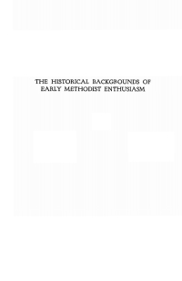 Imagen de portada: The Historical Backgrounds of Early Methodist Enthusiasm 9781606083727