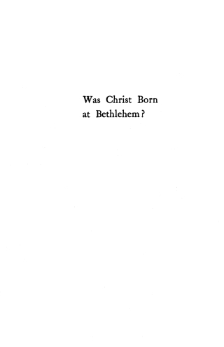 Imagen de portada: Was Christ Born at Bethlehem? 9781606083826