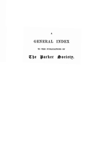 Cover image: General Index to the Publications of The Parker Society 9781606084366