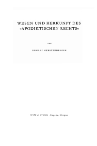 表紙画像: Wesen und Herkunft des Apodiktischen Rechts 9781606084915