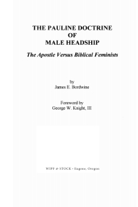 Imagen de portada: The Pauline Doctrine of Male Headship 9781606085684