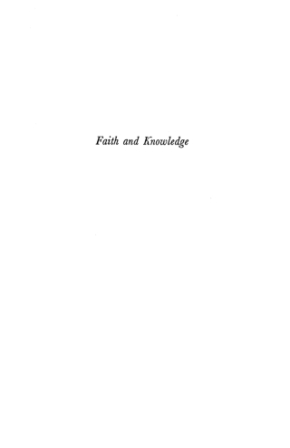 Imagen de portada: Faith and Knowledge 9781606086964