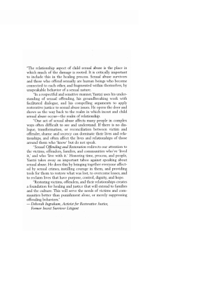 Cover image: Sexual Offending and Restoration 9781606086971