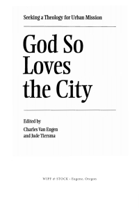 Cover image: God So Loves the City 9781606089460