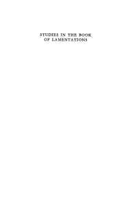 Imagen de portada: Studies in the Book of Lamentations 9781606089811