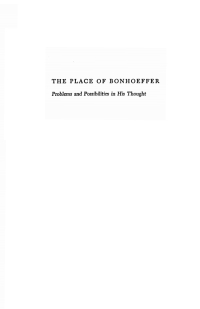 Imagen de portada: The Place of Bonhoeffer 9781606089835