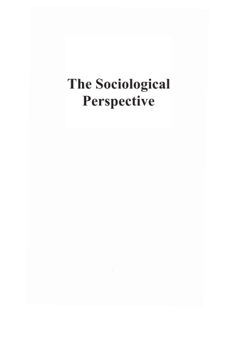 Imagen de portada: The Sociological Perspective 9781608990023