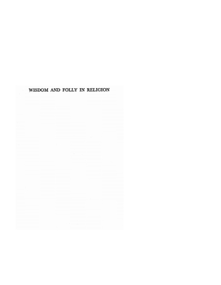 Cover image: Wisdom and Folly in Religion 9781608990061
