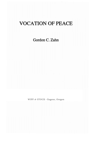 Cover image: Vocation of Peace 9781608990528