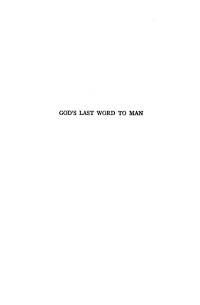 صورة الغلاف: God's Last Word to Man 9781608992942