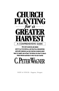 Cover image: Church Planting for a Greater Harvest 9781608994410