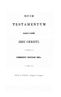 صورة الغلاف: Novum Testamentum Domini Nostri Jesu Chrisi 9781608996063
