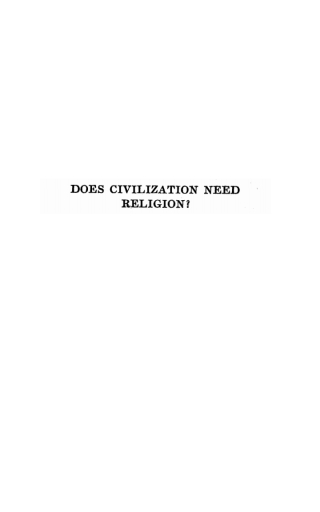 Cover image: Does Civilization Need Religion? 9781608998005