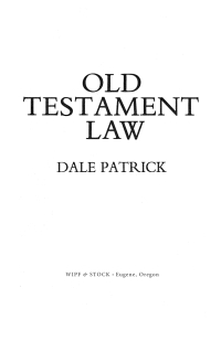 صورة الغلاف: Old Testament Law 9781610972413