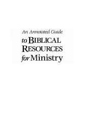 Imagen de portada: An Annotated Guide to Biblical Resources for Ministry 9781610973861