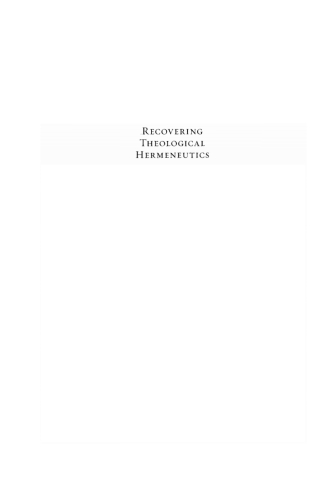 Cover image: Recovering Theological Hermeneutics 9781610976442