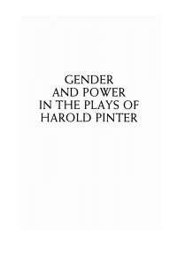 Cover image: Gender and Power in the Plays of Harold Pinter 9781610977517