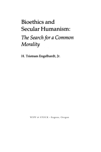 Cover image: Bioethics and Secular Humanism 9781620320716