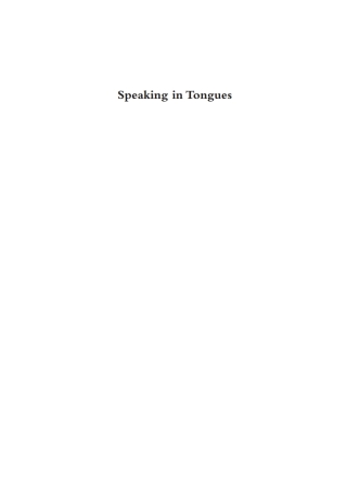 Cover image: Speaking in Tongues 9781620321225