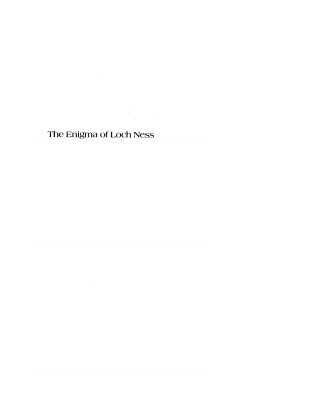 Cover image: The Enigma of Loch Ness 9781620322314