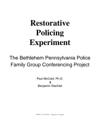 Cover image: Restorative Policing Experiment 9781620323847