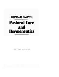Cover image: Pastoral Care and Hermeneutics 9781620323533