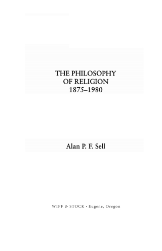 Cover image: The Philosophy of Religion 1875–1980 9781620324264