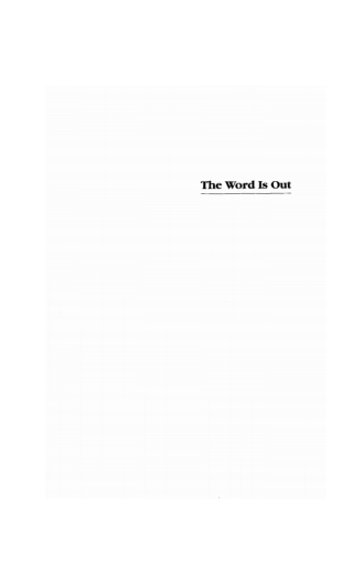 Cover image: The Word is Out 9781620325247