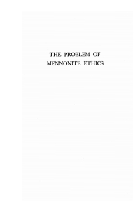 Imagen de portada: The Problem of Mennonite Ethics 9781620327647