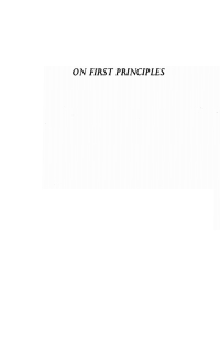 Imagen de portada: On First Principles 9781620328316