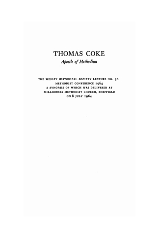 Cover image: Thomas Coke 9781620329757