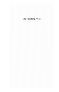 Cover image: The Vanishing Word 9781625642653