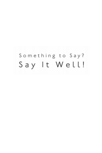 Cover image: Something to Say? Say It Well! 9781625647344