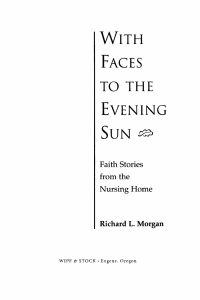 Cover image: With Faces to the Evening Sun 9781625648730