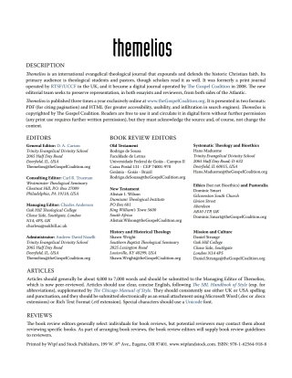 Cover image: Themelios, Volume 33, Issue 2 9781625649621
