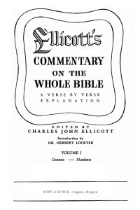 Imagen de portada: Ellicott’s Commentary on the Whole Bible Volume I 1st edition 9781498201360