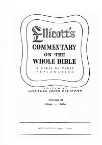 Cover image: Ellicott’s Commentary on the Whole Bible Volume III 9781498201384