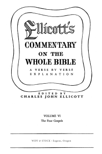 Imagen de portada: Ellicott’s Commentary on the Whole Bible Volume VI 6th edition 9781498201414