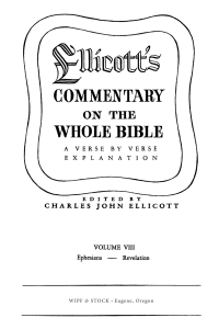 صورة الغلاف: Ellicott’s Commentary on the Whole Bible Volume VIII 8th edition 9781498201438