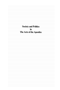Imagen de portada: Society and Politics in the Acts of the Apostles 9781498202343