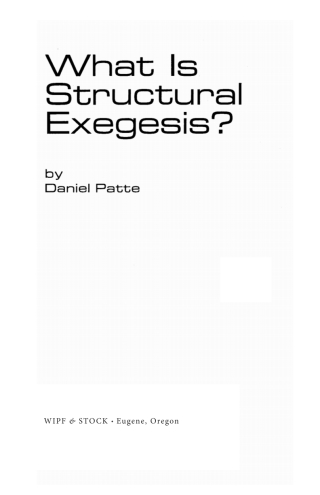 表紙画像: What is Structural Exegesis? 9781498217590