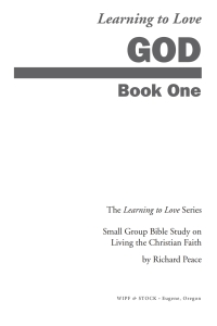 Cover image: Learning to Love God 9781498224376
