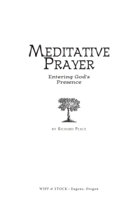 Imagen de portada: Meditative Prayer 9781498224345