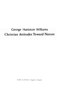 Cover image: Christian Attitudes Toward Nature 9781498224574