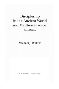 Cover image: Discipleship in the Ancient World and Matthew’s Gospel, Second Edition 9781498234979