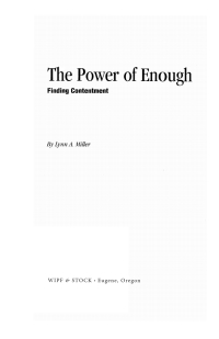 Cover image: The Power of Enough 9781498235815