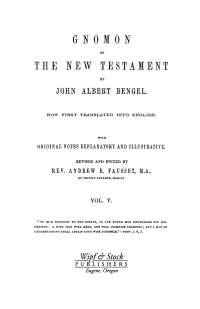 Imagen de portada: Gnomon of the New Testament, Volume 5 9781498293587