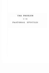 Cover image: The Problem of the Pastoral Epistles 9781532603617