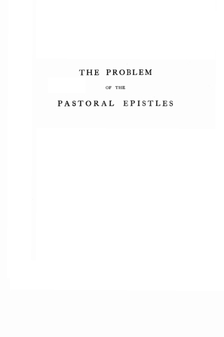 Cover image: The Problem of the Pastoral Epistles 9781532603617